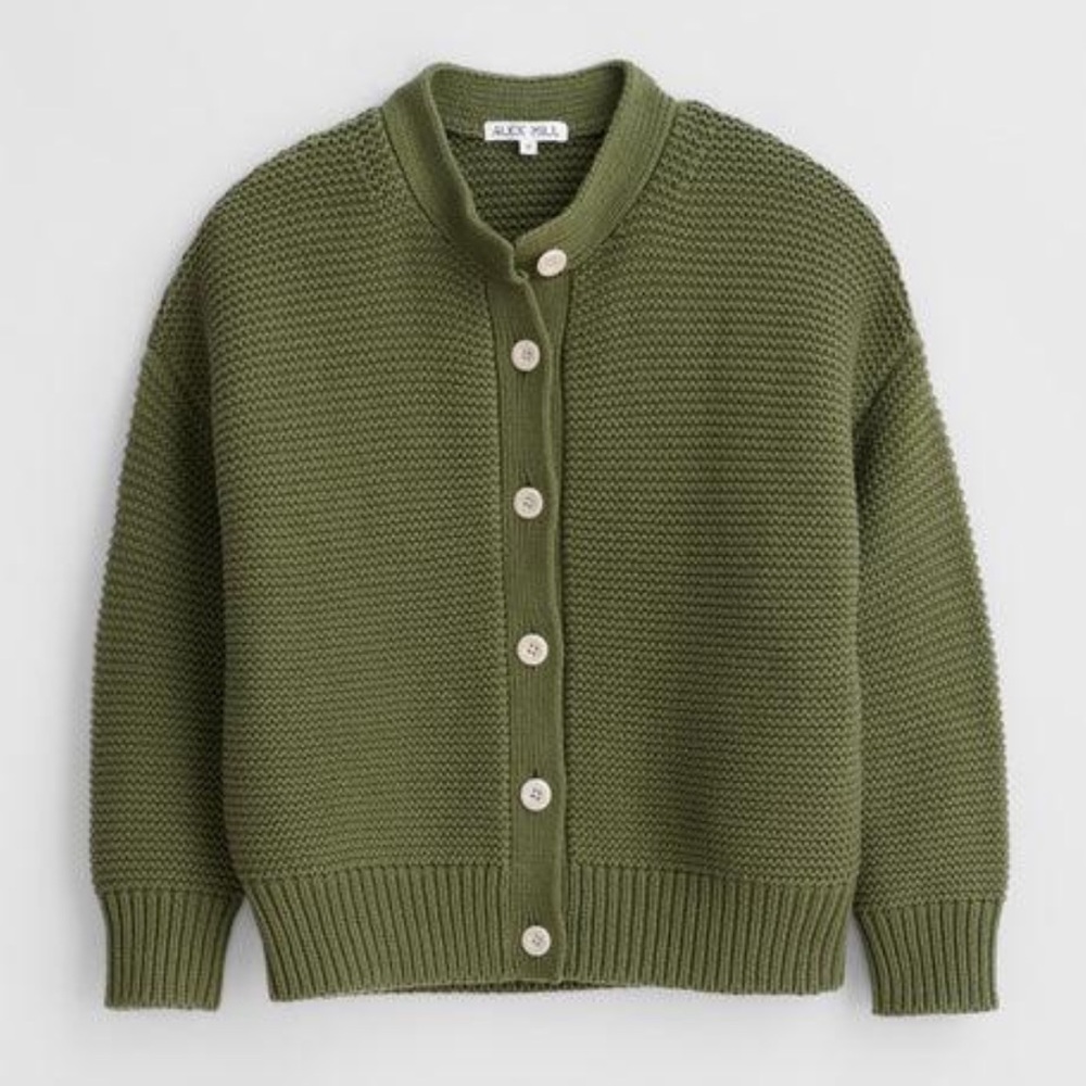 Alex Mill Olive Knit Button-Front Cardigan